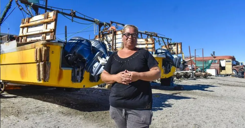 Laura Coñi, trabajadora en un campamento de pescadores