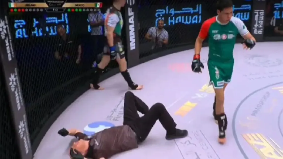 Video: la brutal patada en la cara que recibió un árbitro de MMA al intentar detener una pelea 