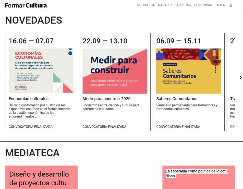 Formar Cultura estrenó página web