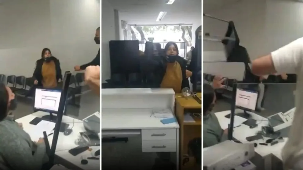 Dia de furia en un registro civil: una mujer insultó y arrojó una silla a empleados 