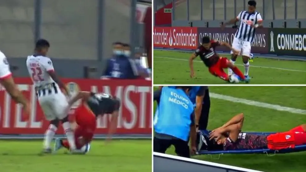 La tremenda patada que recibió Robert Rojas en el partido de River en Perú