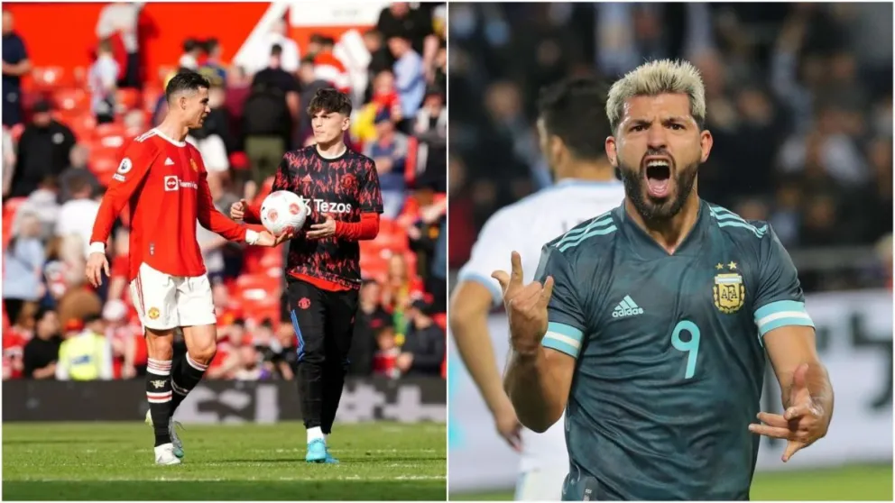 El Kun Agüero advirtió a Garnacho tras revelar su fanatismo por Cristiano