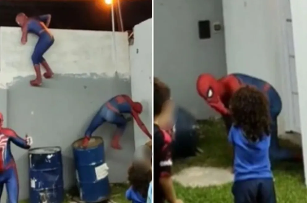 VIDEO: Se disfrazaron de Spider-Man para el cumpleaños de su abuela y se hicieron conocidos por un blooper viral