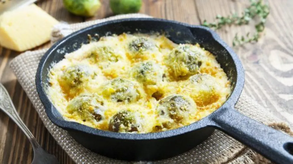 Receta riquísima: repollitos de Bruselas gratinados