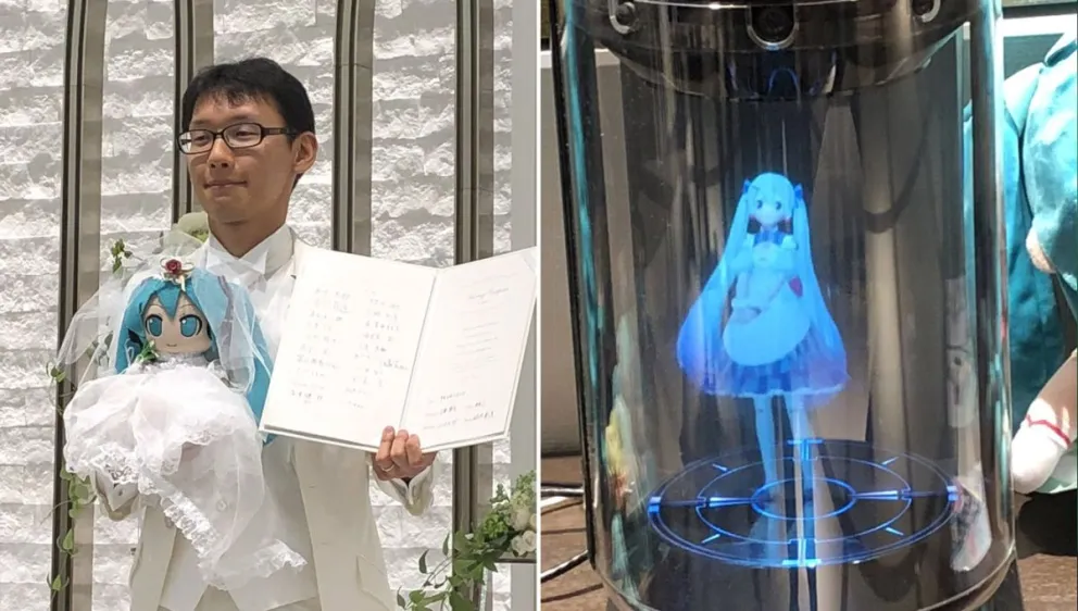 El drama de un hombre que se casó con un holograma y ahora no puede hablarle 