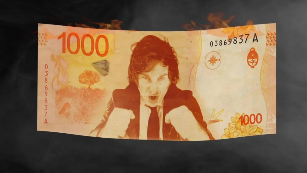 Un libertario invitó a escribir en billetes de $1000 “Milei 2023”