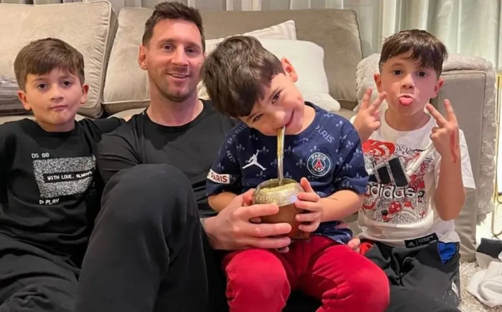 Messi subió un tierno posteo junto a sus hijos Thiago, Mateo y Ciro